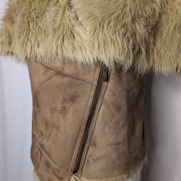 Boston Proper Brown Suede and Fur Vest - Picture 2 of 7